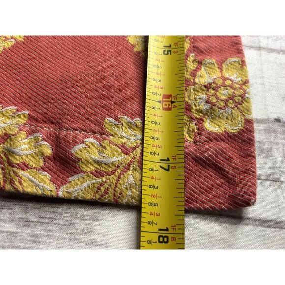 4 Cotton Damask FRETTE Gold Red Colored Cloth Napkins ITALY Leafy Florals - Picture 8 of 8